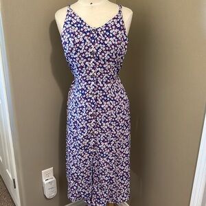 Sienna Sky Button Front Blue White and Red Maxi Dress Size XS